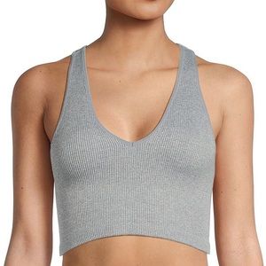 007.Free People Free Throw Crop ripped Top in Grey NWT